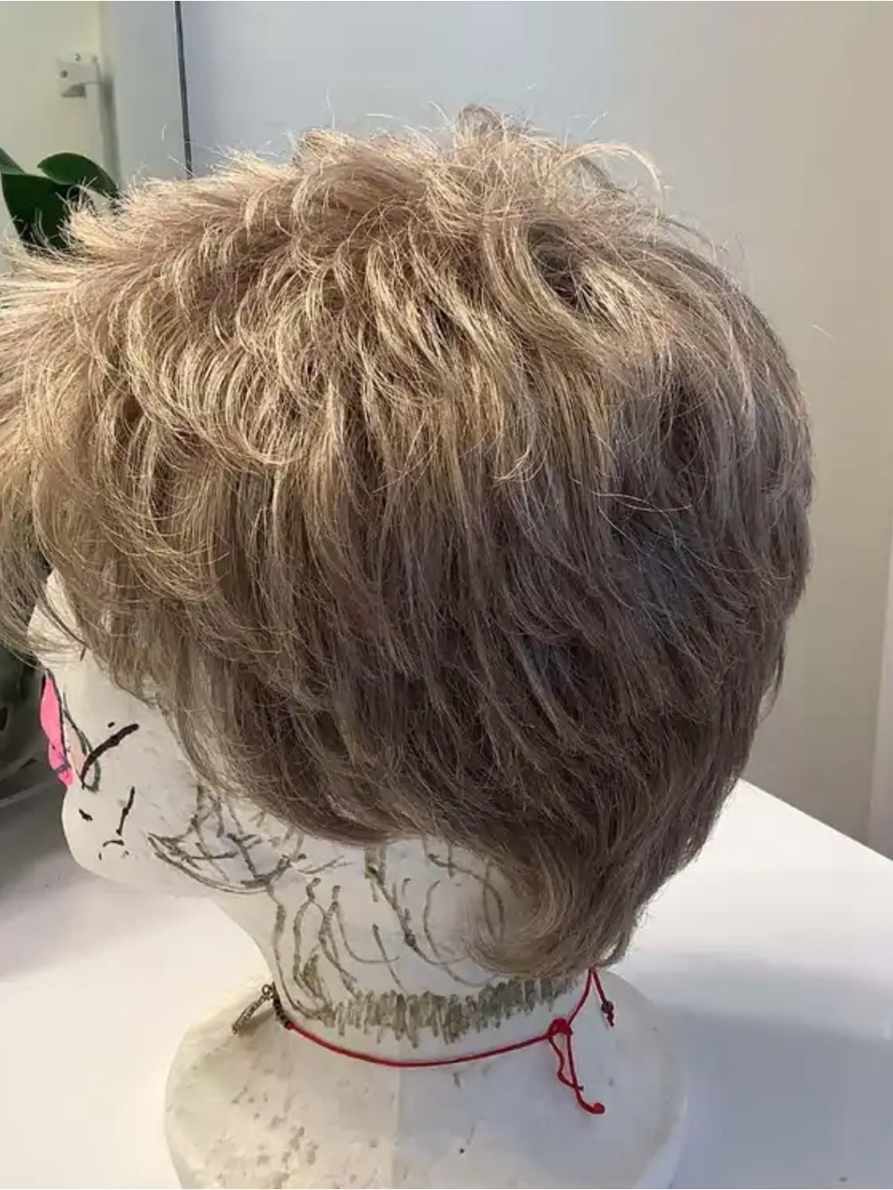 Short Layered Wig in Ash Blonde Gray Blend - Lightweight Style